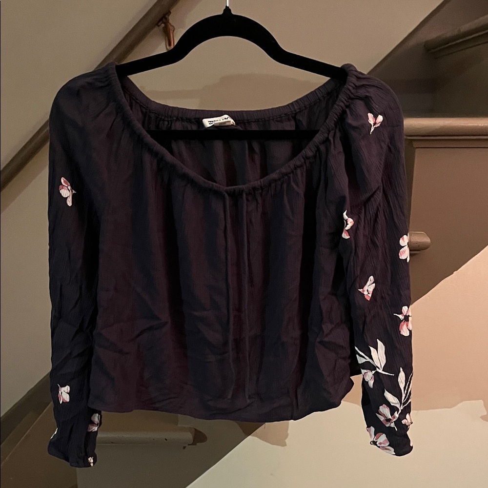 Billabong off the Shoulder Blouse with Floral Design